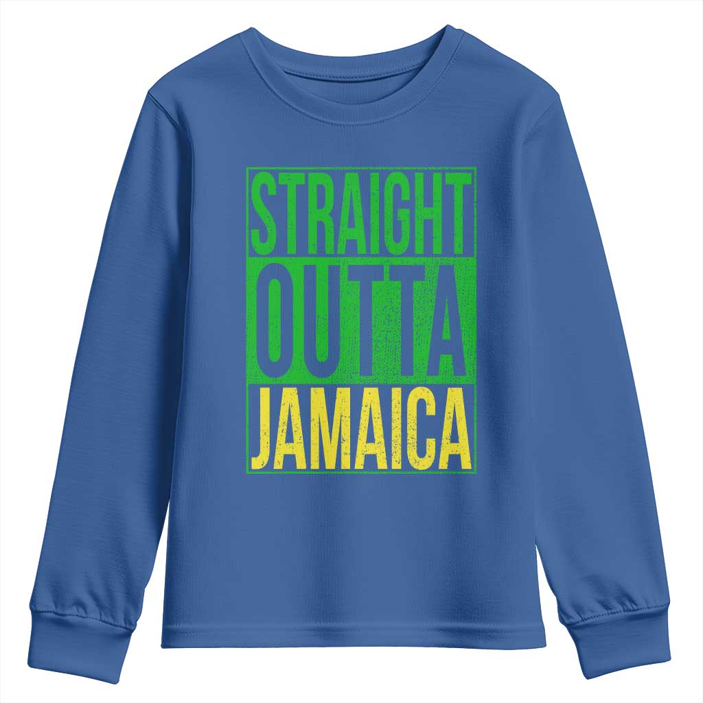 Straight Outta Jamaica Youth Sweatshirt Cool Jamaican Travel Vacation - Wonder Print Shop