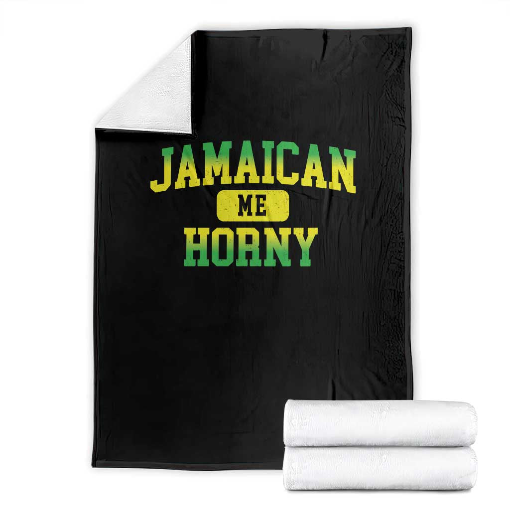 Jamaican Me Horny Throw Blanket Funny Caribbean Party - Wonder Print Shop