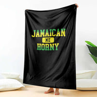 Jamaican Me Horny Throw Blanket Funny Caribbean Party - Wonder Print Shop
