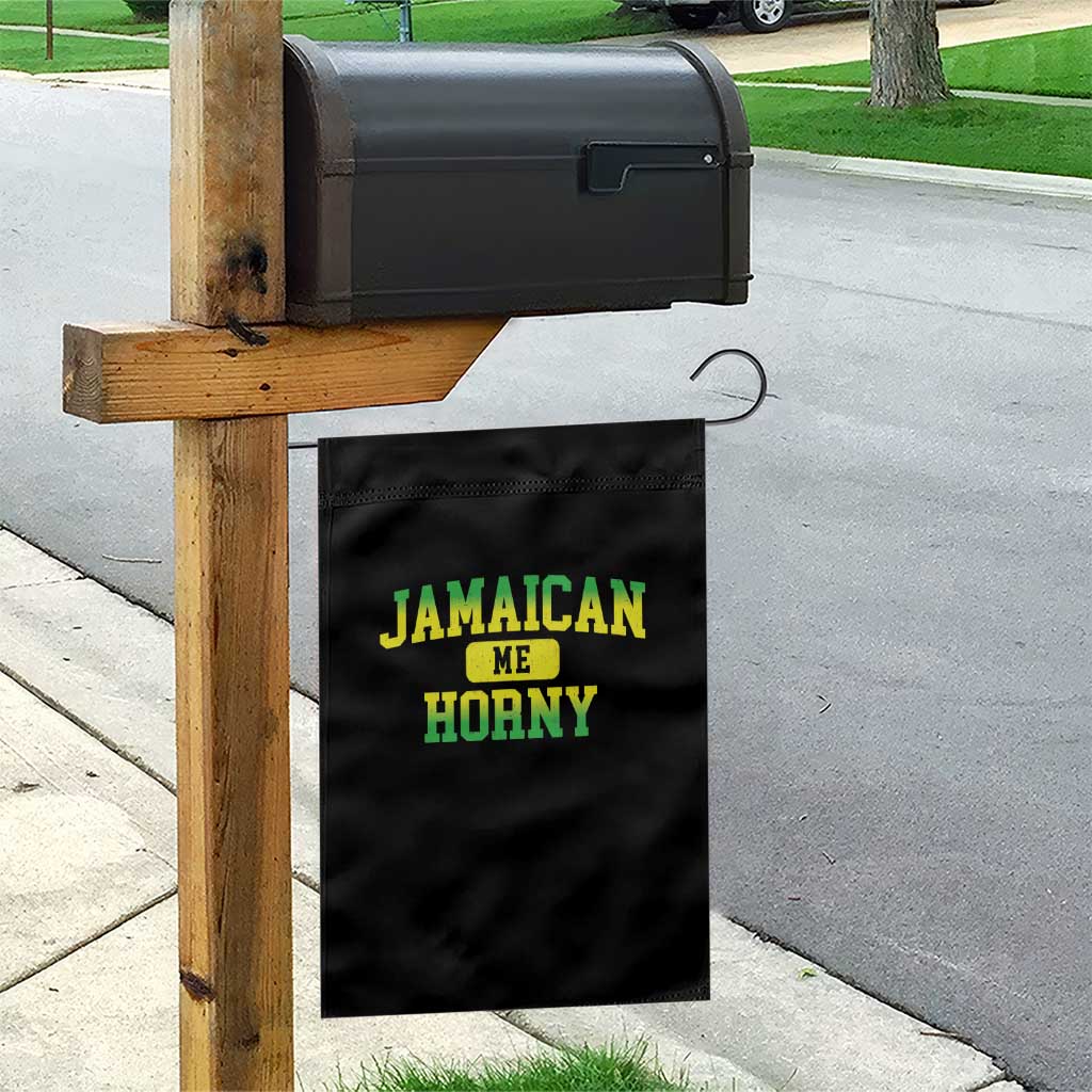 Jamaican Me Horny Garden Flag Funny Caribbean Party - Wonder Print Shop