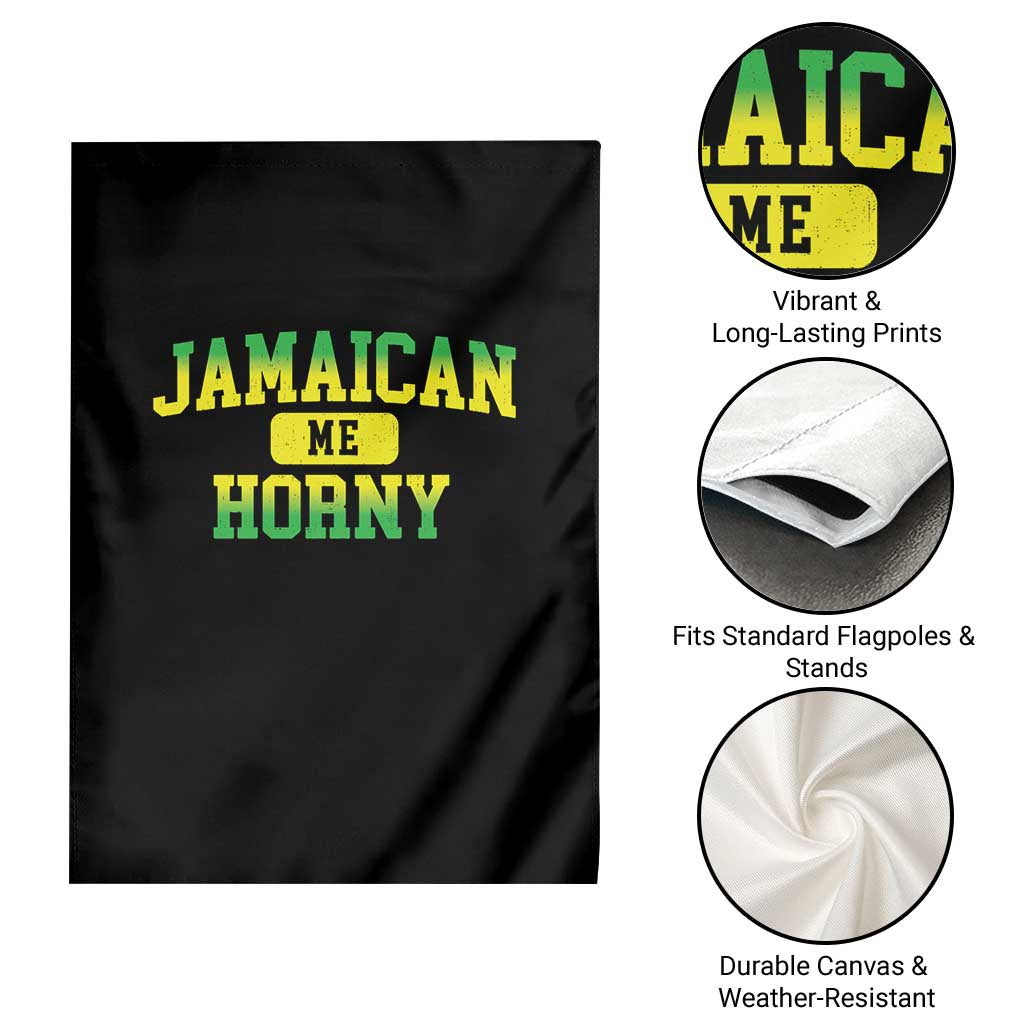 Jamaican Me Horny Garden Flag Funny Caribbean Party - Wonder Print Shop