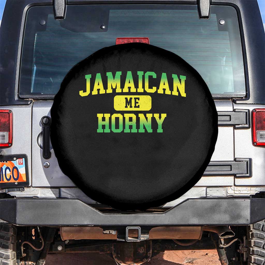 Jamaican Me Horny Spare Tire Cover Funny Caribbean Party - Wonder Print Shop