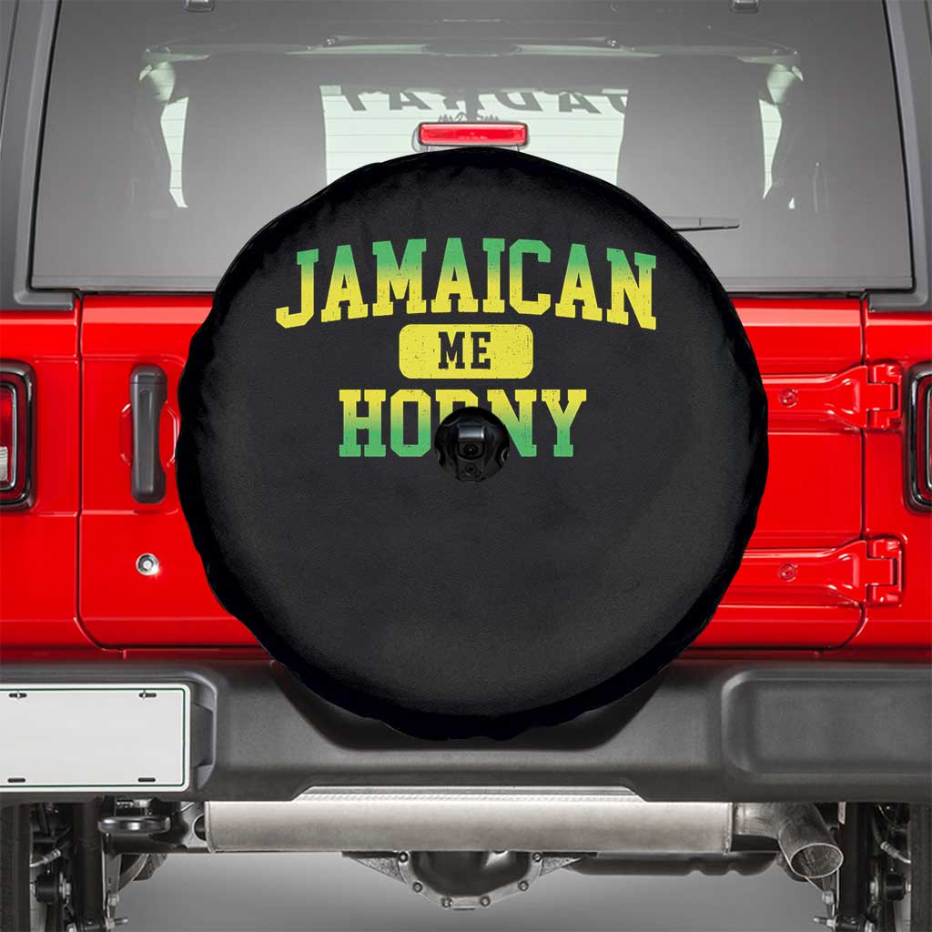 Jamaican Me Horny Spare Tire Cover Funny Caribbean Party - Wonder Print Shop