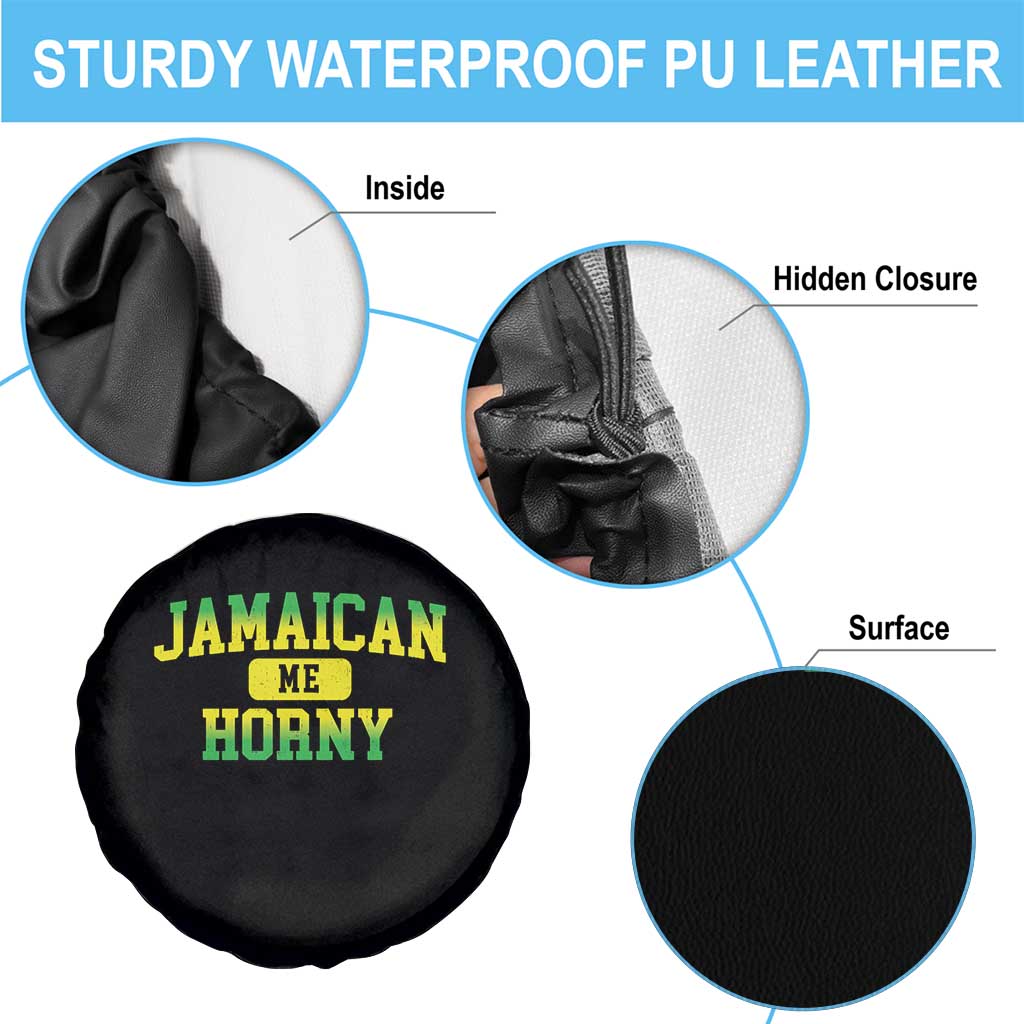 Jamaican Me Horny Spare Tire Cover Funny Caribbean Party - Wonder Print Shop