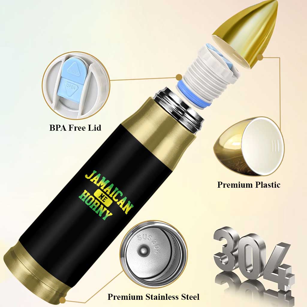 Jamaican Me Horny Bullet Tumbler Funny Caribbean Party - Wonder Print Shop