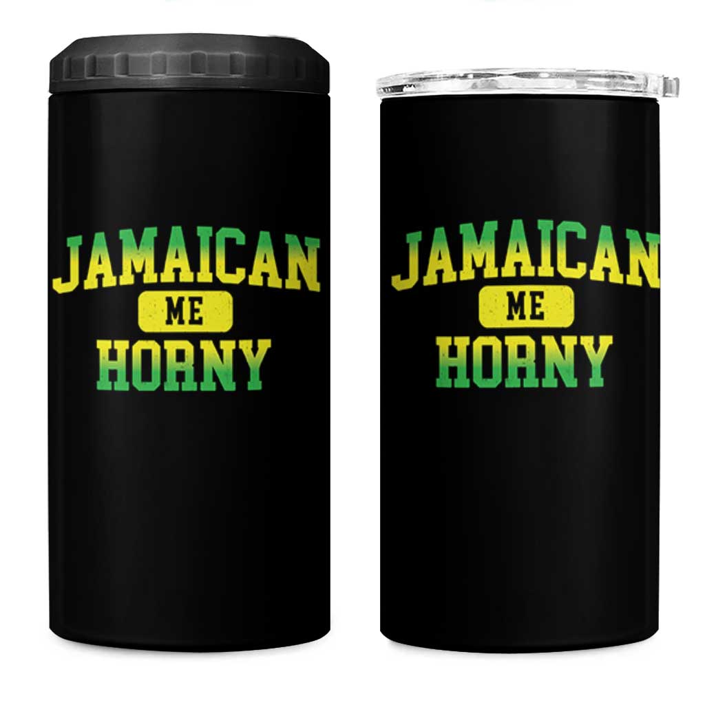 Jamaican Me Horny 4 in 1 Can Cooler Tumbler Funny Caribbean Party - Wonder Print Shop