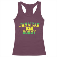 Jamaican Me Horny Racerback Tank Top Funny Caribbean Party - Wonder Print Shop