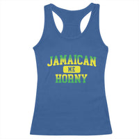 Jamaican Me Horny Racerback Tank Top Funny Caribbean Party - Wonder Print Shop