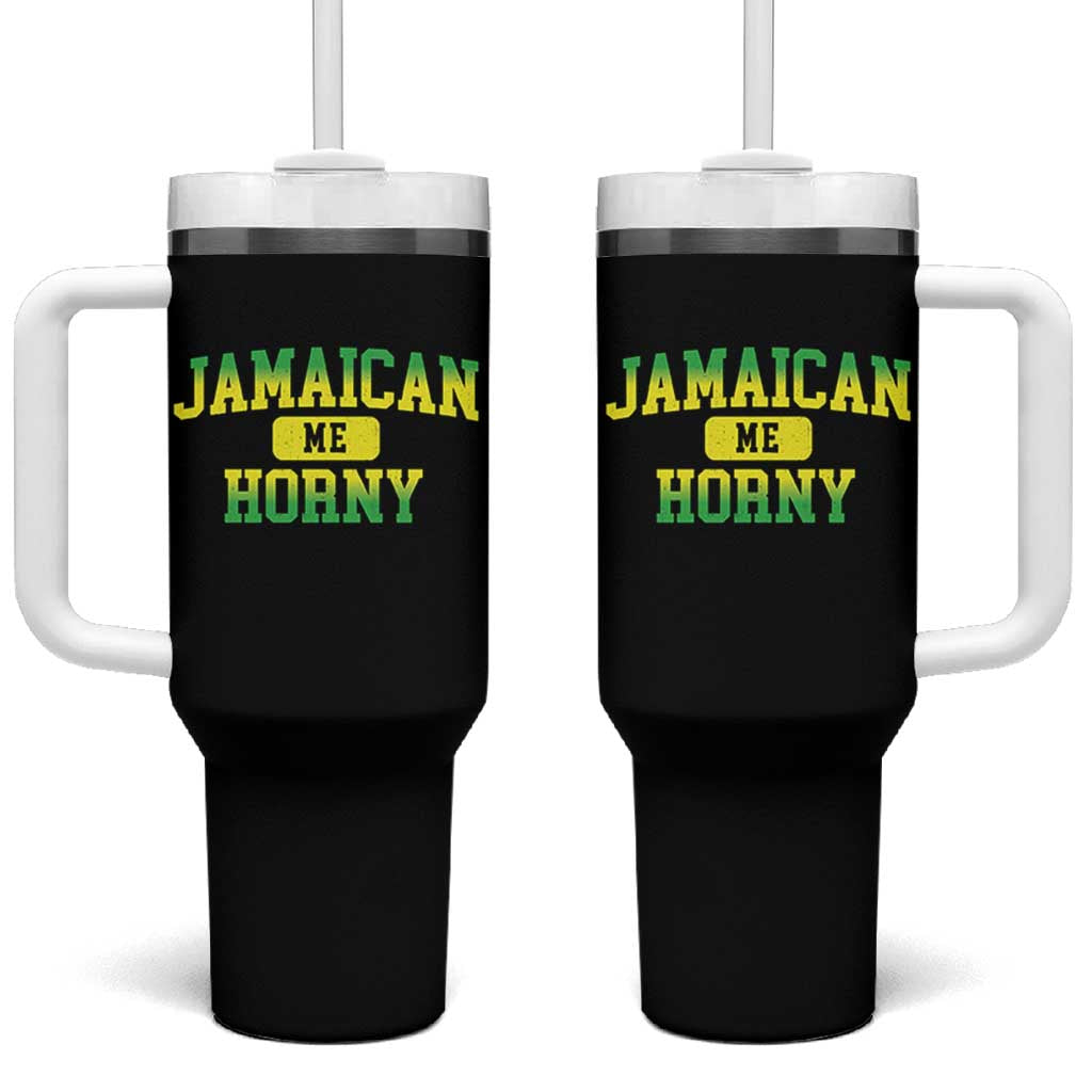 Jamaican Me Horny Tumbler With Handle Funny Caribbean Party - Wonder Print Shop
