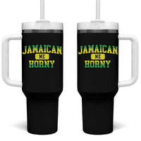 Jamaican Me Horny Tumbler With Handle Funny Caribbean Party - Wonder Print Shop