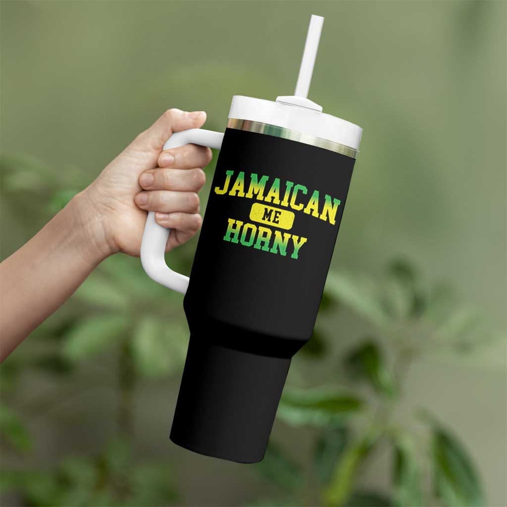 Jamaican Me Horny Tumbler With Handle Funny Caribbean Party - Wonder Print Shop