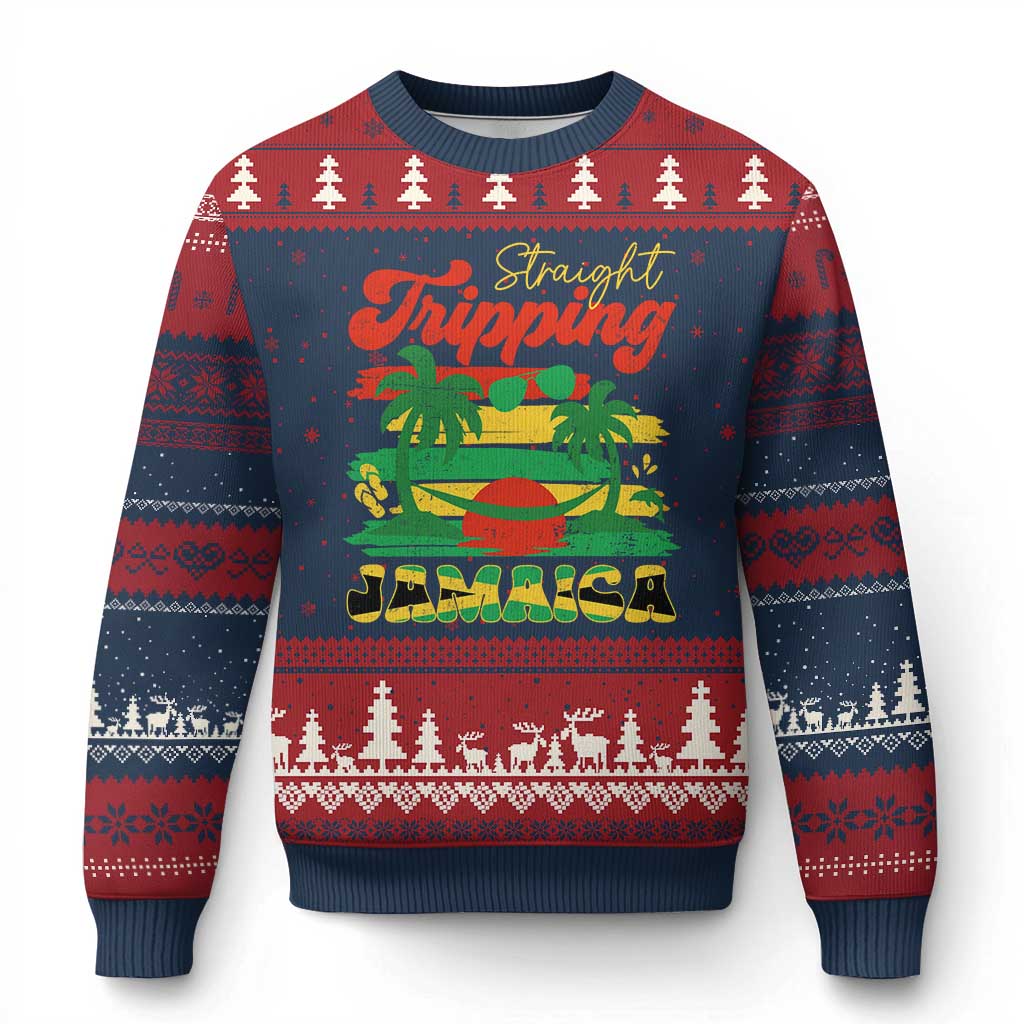 Jamaica Vacation Ugly Christmas Sweater Straight Trippin Jamaica Family Girls Trip - Wonder Print Shop