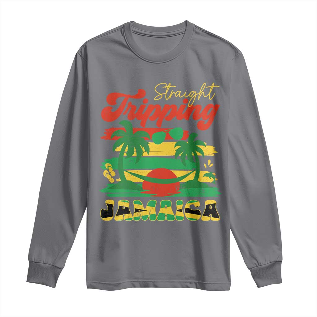 Jamaica Vacation Long Sleeve Shirt Straight Trippin Jamaica Family Girls Trip - Wonder Print Shop