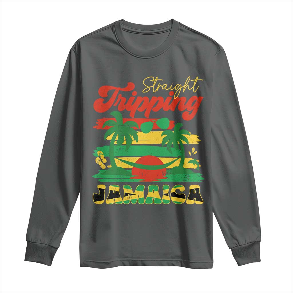 Jamaica Vacation Long Sleeve Shirt Straight Trippin Jamaica Family Girls Trip - Wonder Print Shop