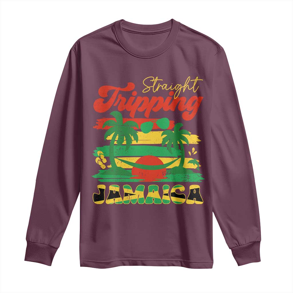 Jamaica Vacation Long Sleeve Shirt Straight Trippin Jamaica Family Girls Trip - Wonder Print Shop
