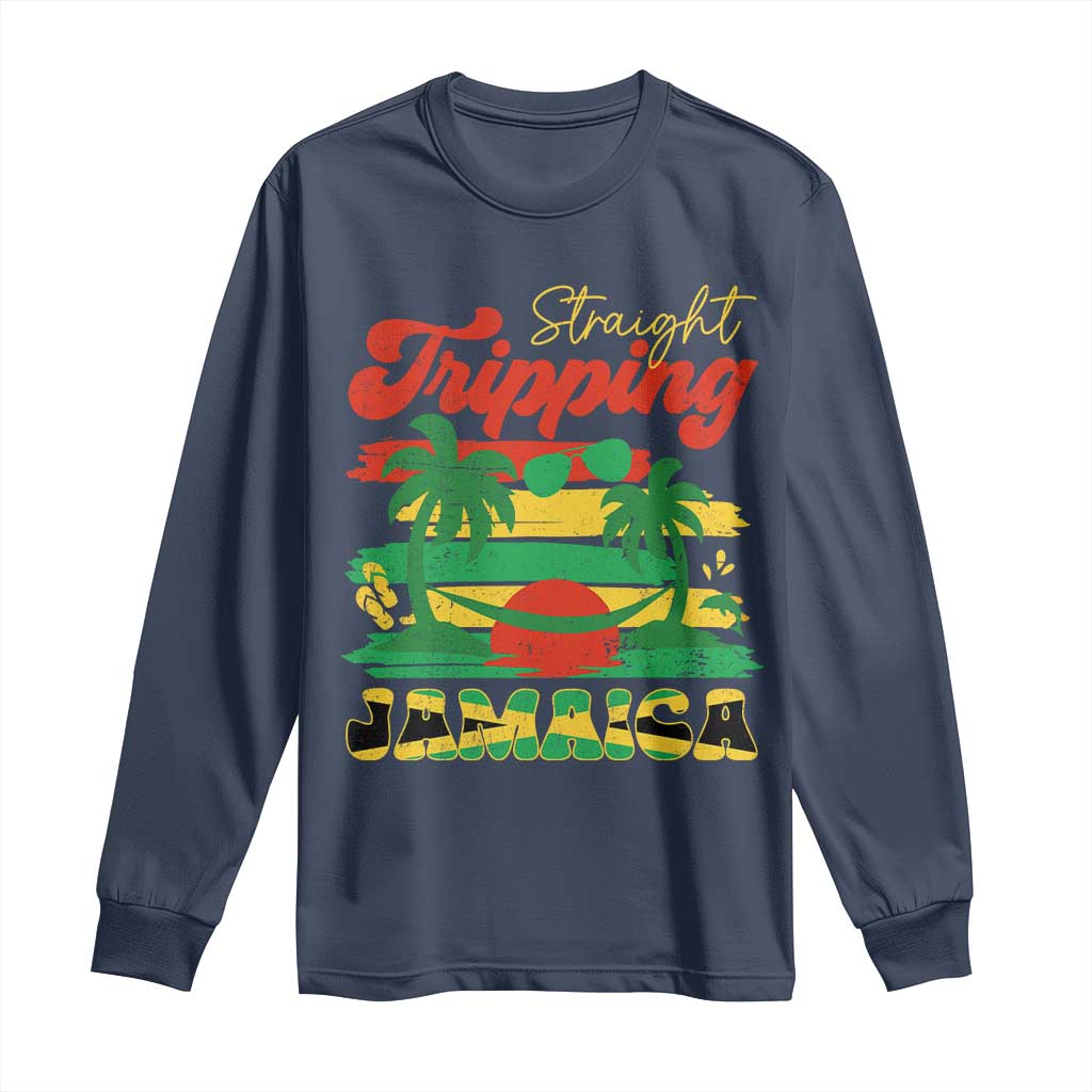 Jamaica Vacation Long Sleeve Shirt Straight Trippin Jamaica Family Girls Trip - Wonder Print Shop