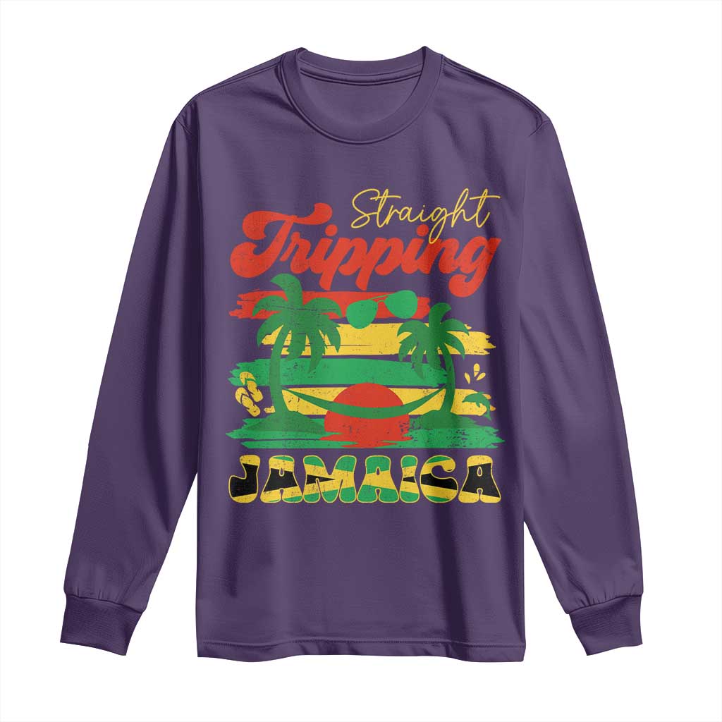 Jamaica Vacation Long Sleeve Shirt Straight Trippin Jamaica Family Girls Trip - Wonder Print Shop