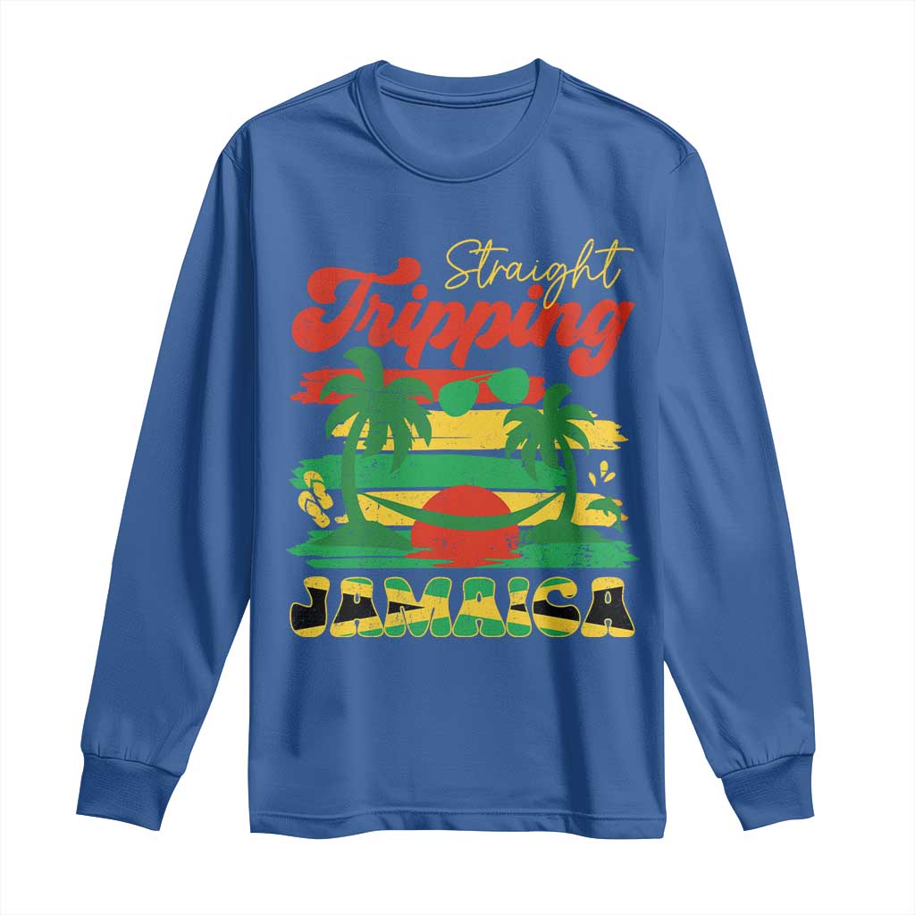 Jamaica Vacation Long Sleeve Shirt Straight Trippin Jamaica Family Girls Trip - Wonder Print Shop