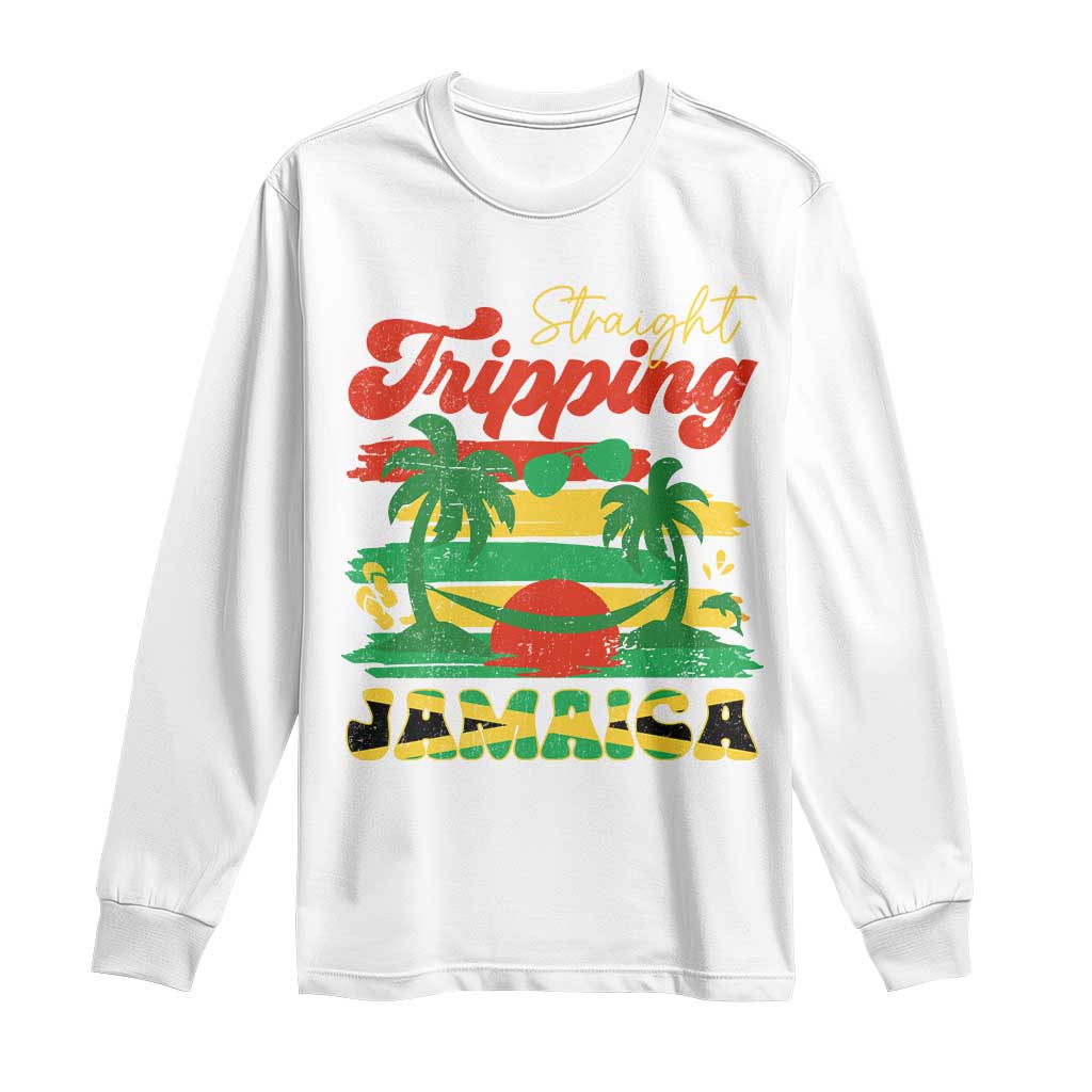 Jamaica Vacation Long Sleeve Shirt Straight Trippin Jamaica Family Girls Trip - Wonder Print Shop