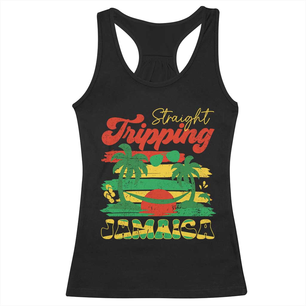 Jamaica Vacation Racerback Tank Top Straight Trippin Jamaica Family Girls Trip - Wonder Print Shop