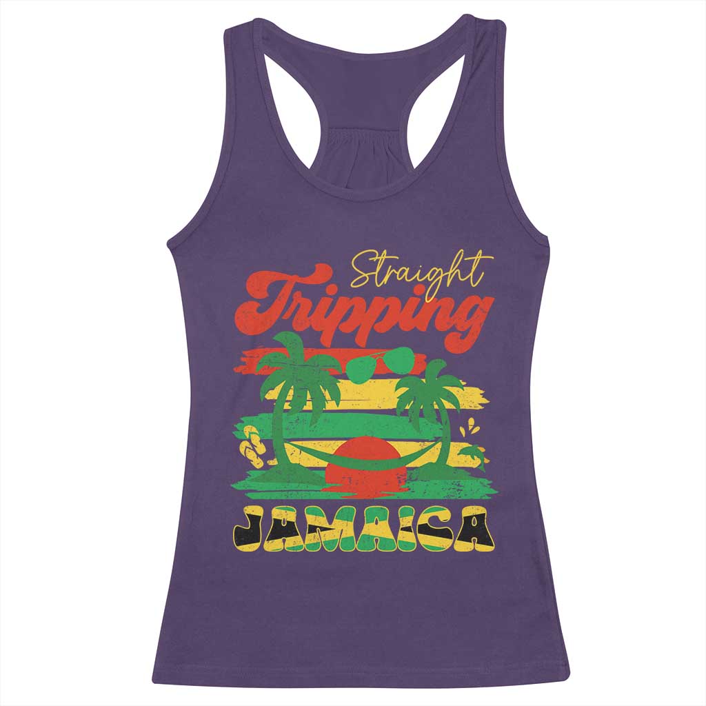 Jamaica Vacation Racerback Tank Top Straight Trippin Jamaica Family Girls Trip - Wonder Print Shop
