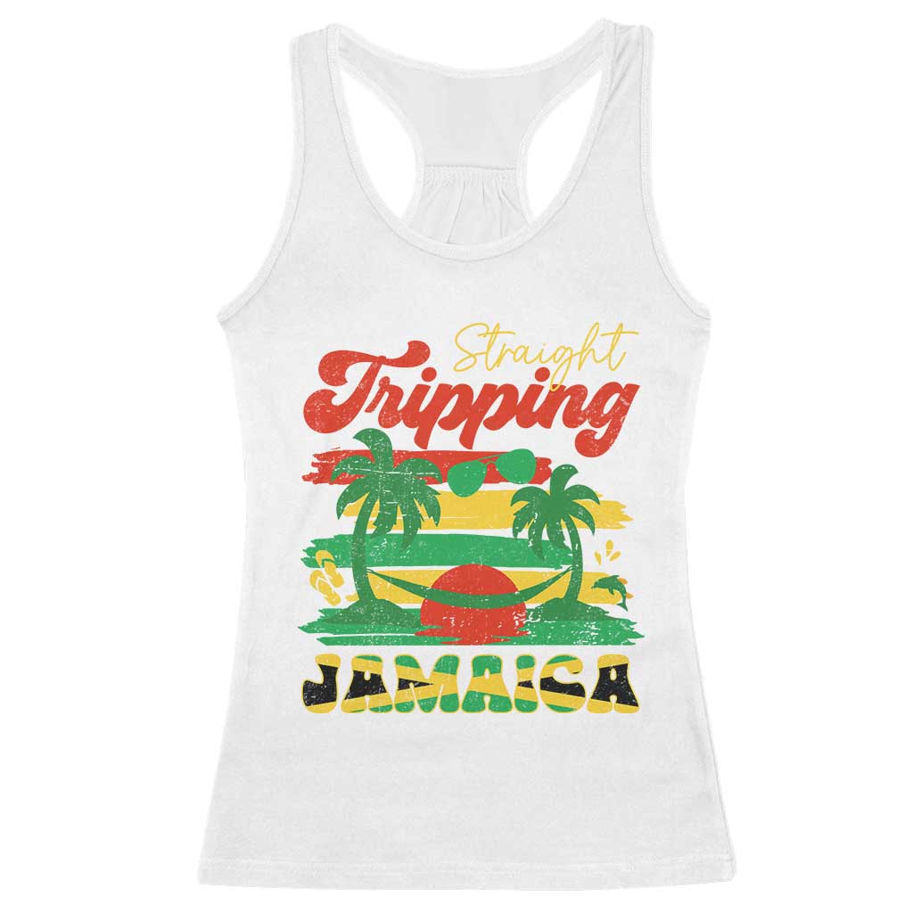 Jamaica Vacation Racerback Tank Top Straight Trippin Jamaica Family Girls Trip - Wonder Print Shop