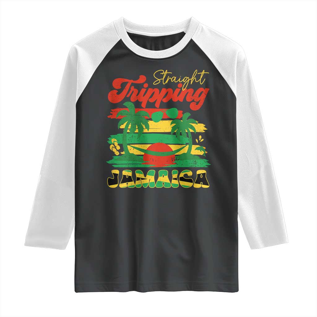 Jamaica Vacation Raglan Shirt Straight Trippin Jamaica Family Girls Trip - Wonder Print Shop