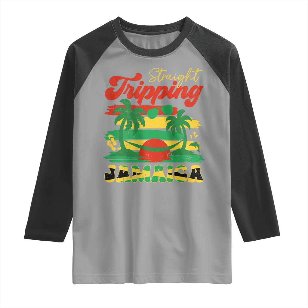 Jamaica Vacation Raglan Shirt Straight Trippin Jamaica Family Girls Trip - Wonder Print Shop