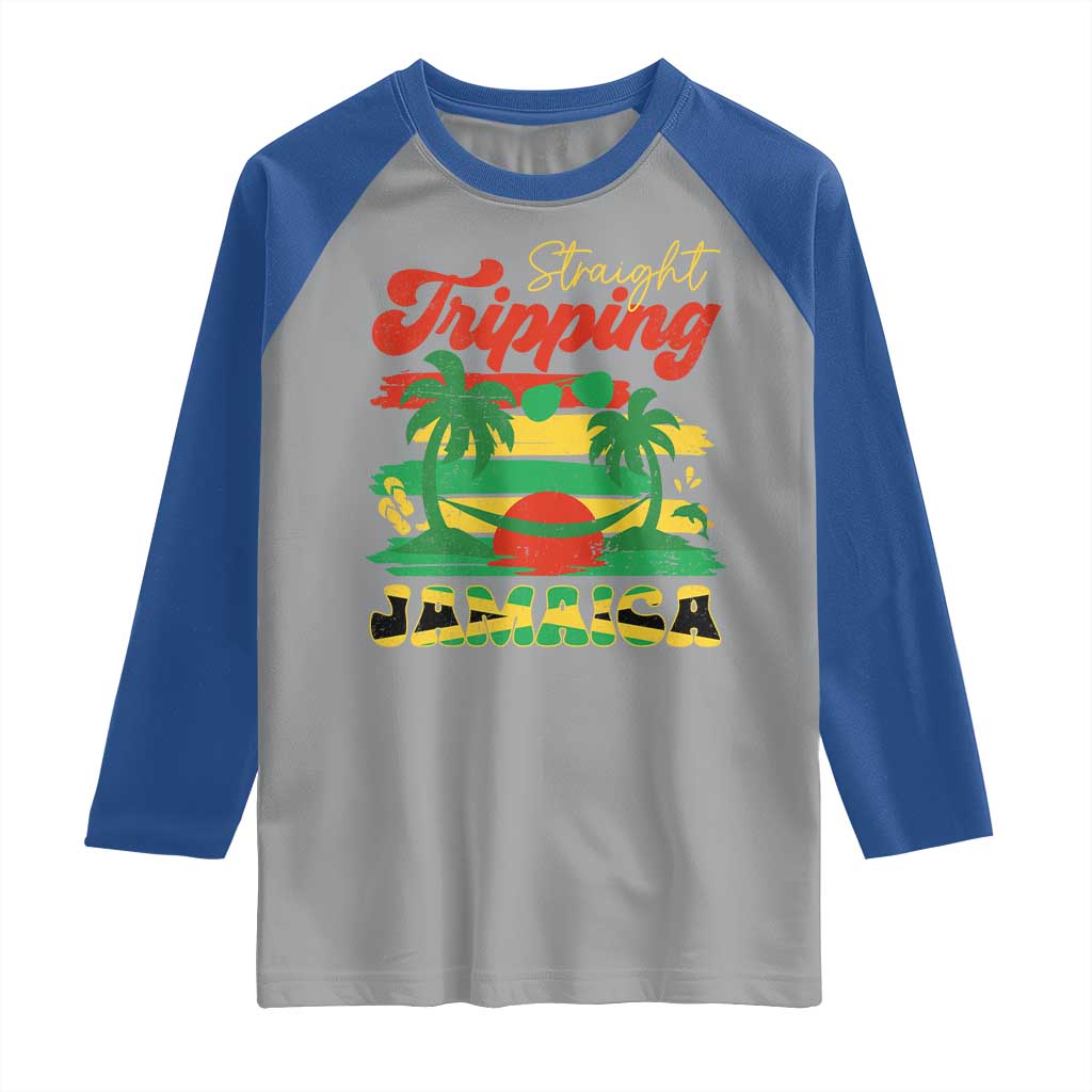 Jamaica Vacation Raglan Shirt Straight Trippin Jamaica Family Girls Trip - Wonder Print Shop