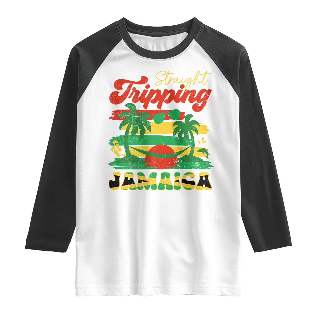 Jamaica Vacation Raglan Shirt Straight Trippin Jamaica Family Girls Trip - Wonder Print Shop