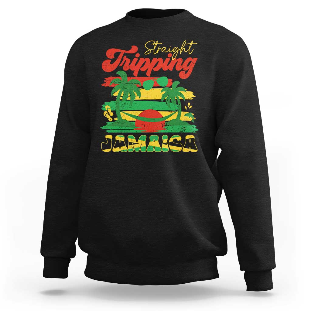 Jamaica Vacation Sweatshirt Straight Trippin Jamaica Family Girls Trip - Wonder Print Shop