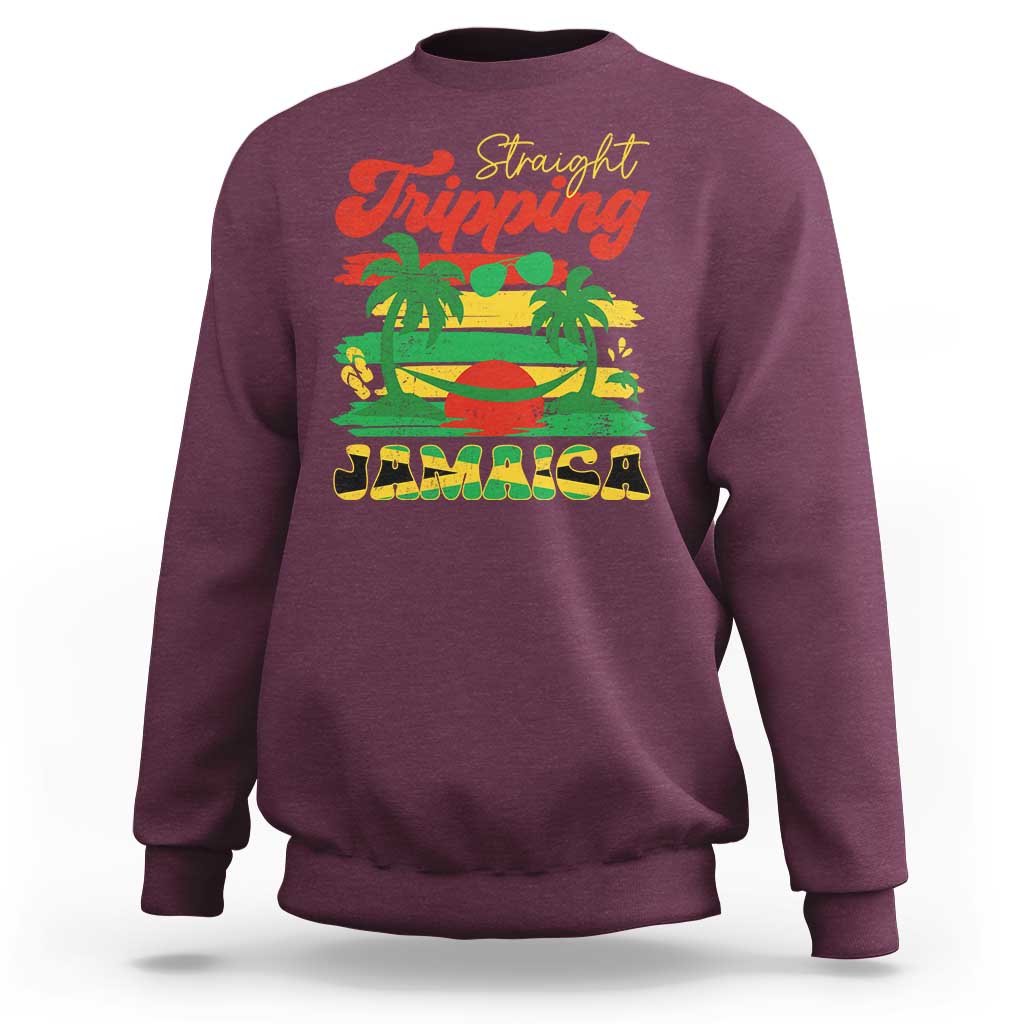 Jamaica Vacation Sweatshirt Straight Trippin Jamaica Family Girls Trip - Wonder Print Shop