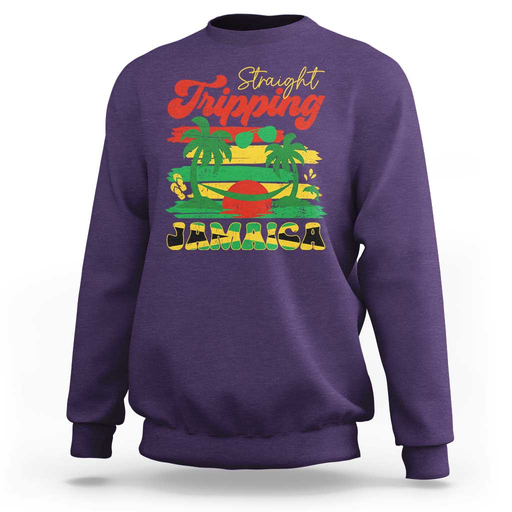 Jamaica Vacation Sweatshirt Straight Trippin Jamaica Family Girls Trip - Wonder Print Shop