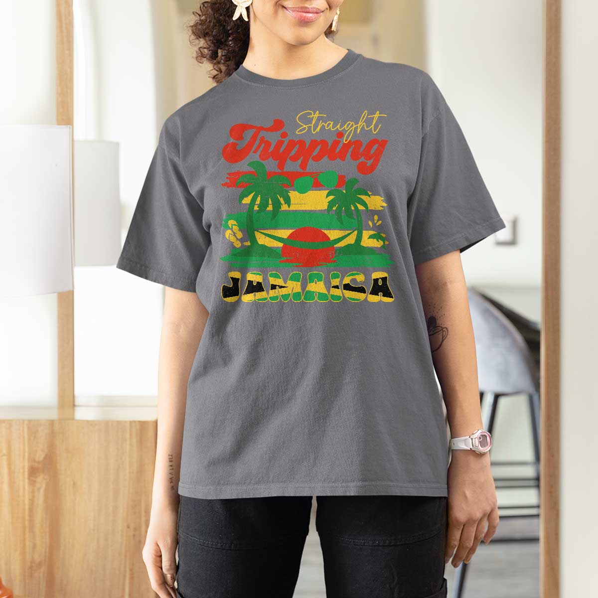 Jamaica Vacation T Shirt For Women Straight Trippin Jamaica Family Girls Trip - Wonder Print Shop