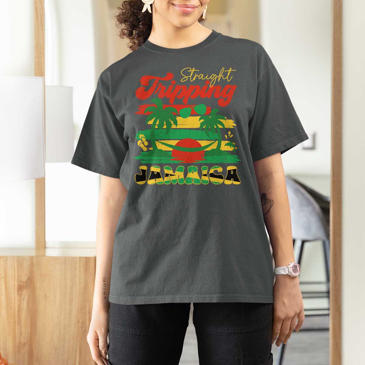 Jamaica Vacation T Shirt For Women Straight Trippin Jamaica Family Girls Trip - Wonder Print Shop
