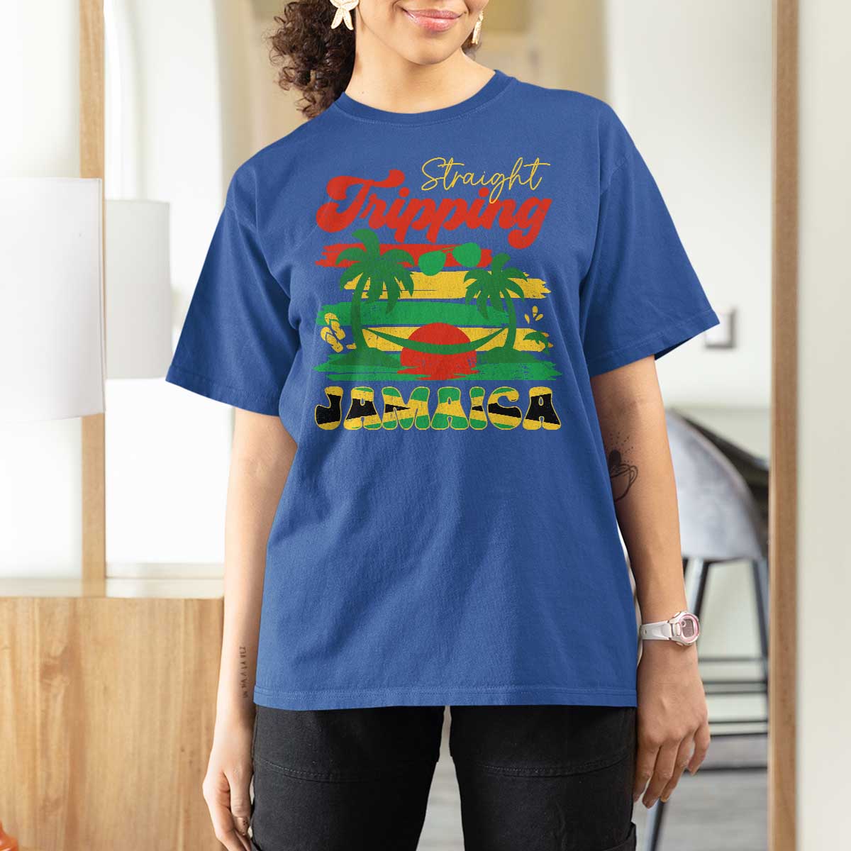 Jamaica Vacation T Shirt For Women Straight Trippin Jamaica Family Girls Trip - Wonder Print Shop