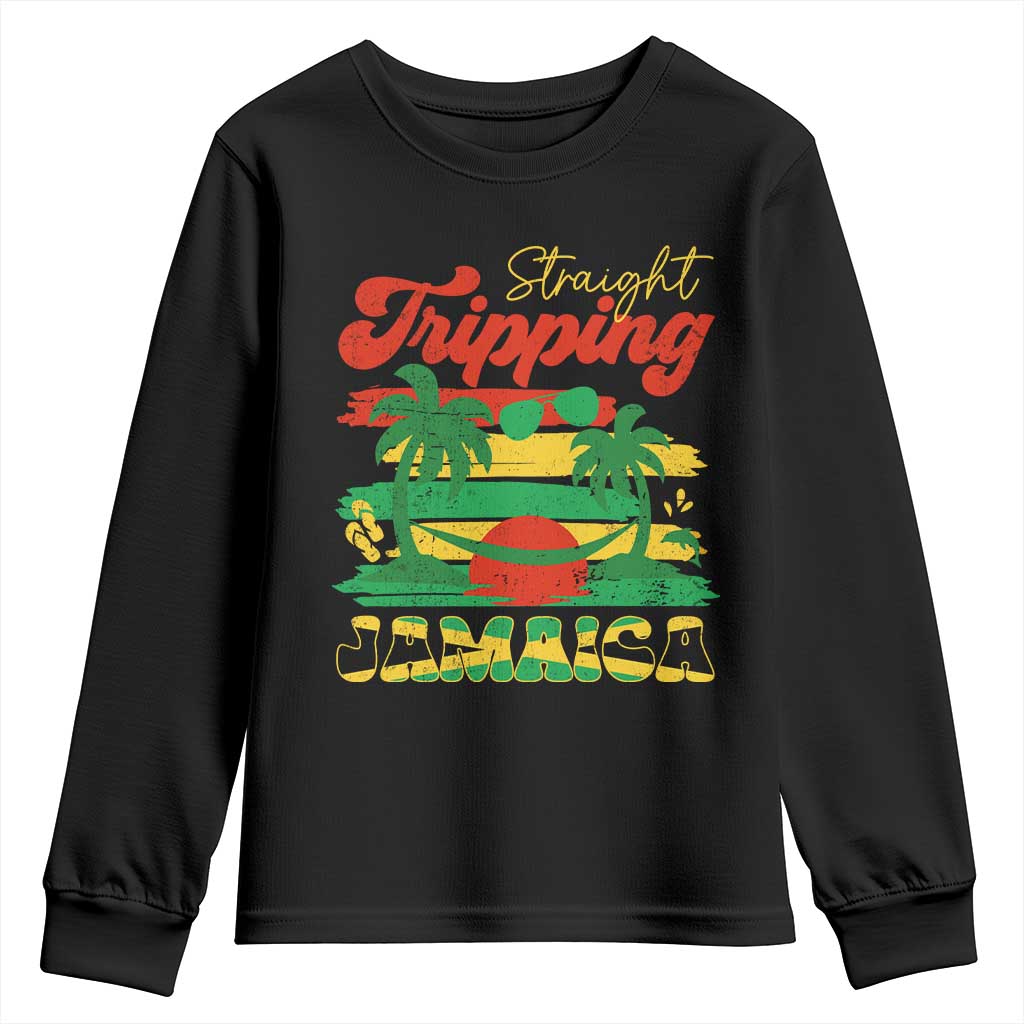 Jamaica Vacation Youth Sweatshirt Straight Trippin Jamaica Family Girls Trip - Wonder Print Shop