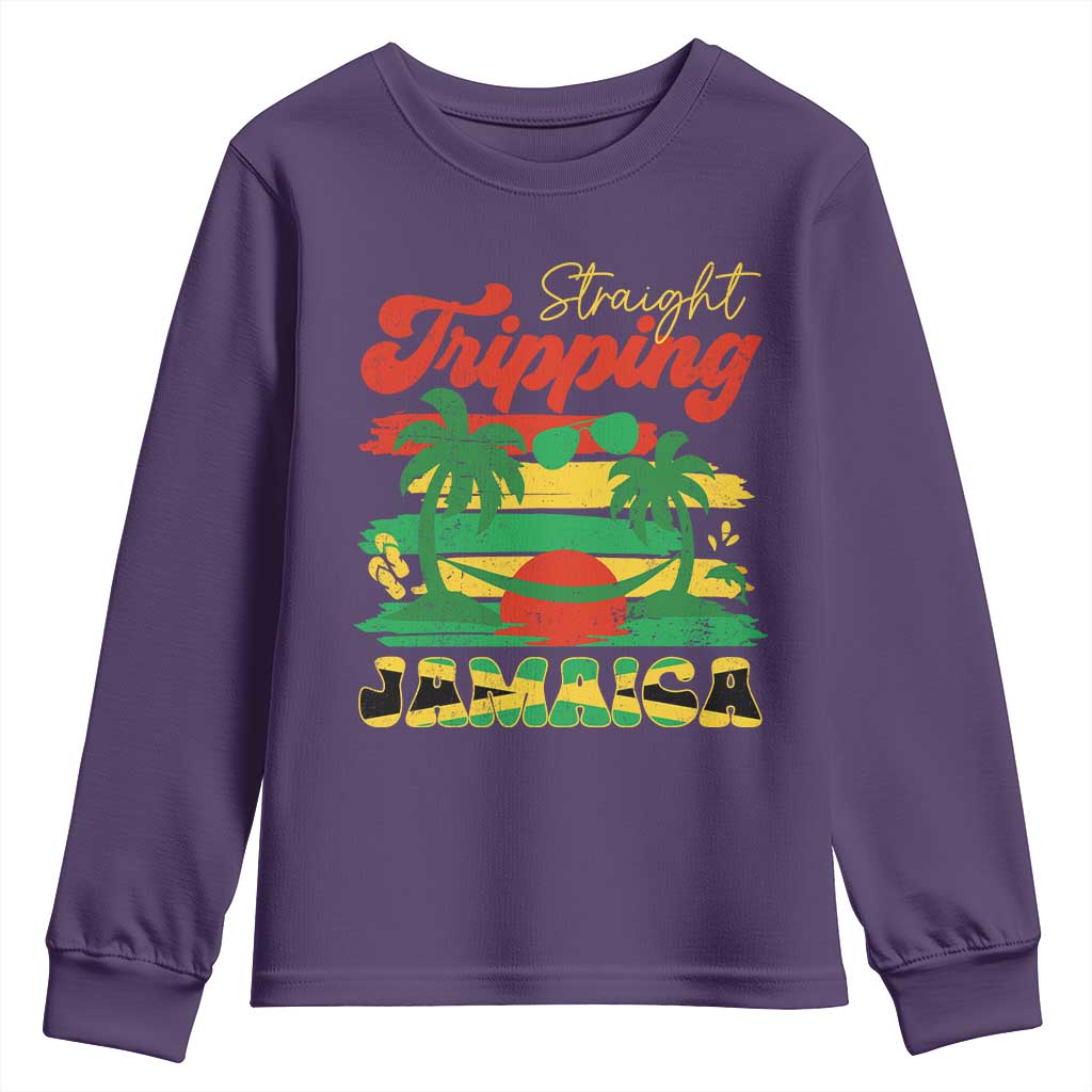 Jamaica Vacation Youth Sweatshirt Straight Trippin Jamaica Family Girls Trip - Wonder Print Shop