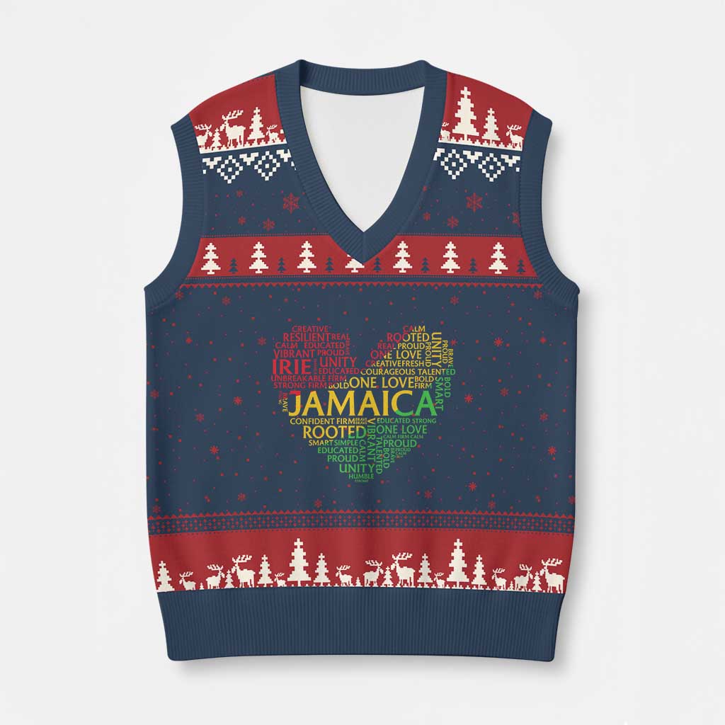 Jamaica Reggae V-Neck Knit Sweater Vest One Love Rasta Culture - Wonder Print Shop