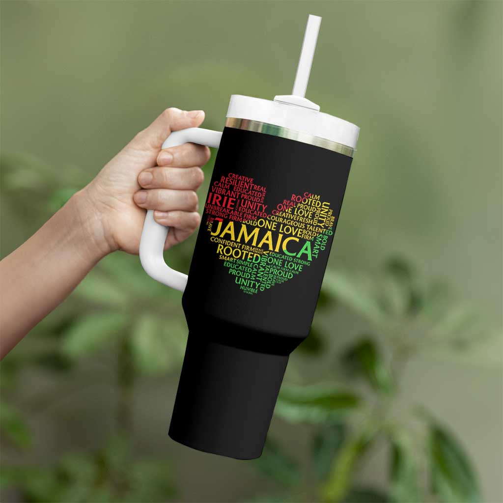 Jamaica Reggae Tumbler With Handle One Love Rasta Culture - Wonder Print Shop