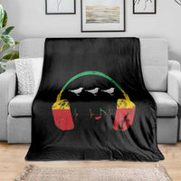 Little Birds Throw Blanket Rastafari Rasta Reggae Music Headphones Jamaican Pride - Wonder Print Shop