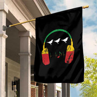 Little Birds Garden Flag Rastafari Rasta Reggae Music Headphones Jamaican Pride - Wonder Print Shop