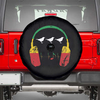 Little Birds Spare Tire Cover Rastafari Rasta Reggae Music Headphones Jamaican Pride - Wonder Print Shop