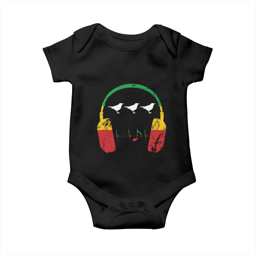Little Birds Baby Onesie Rastafari Rasta Reggae Music Headphones Jamaican Pride - Wonder Print Shop