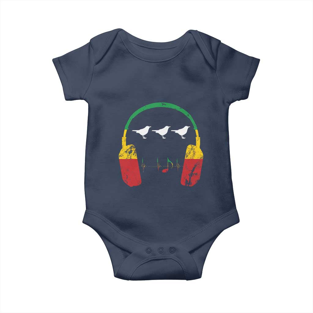 Little Birds Baby Onesie Rastafari Rasta Reggae Music Headphones Jamaican Pride - Wonder Print Shop