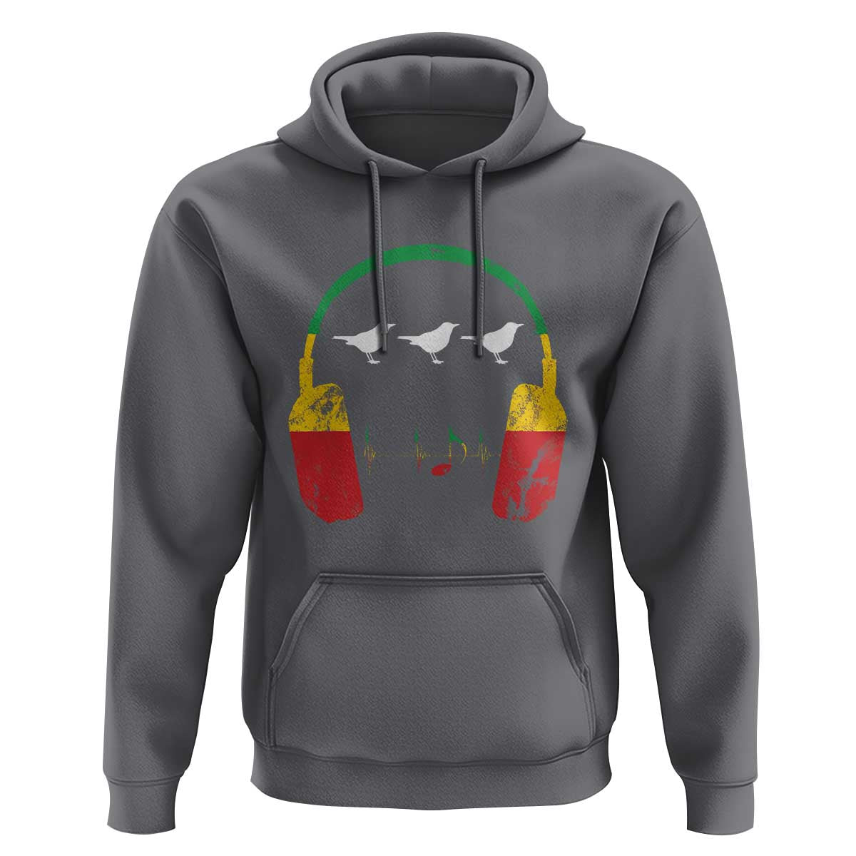 Little Birds Hoodie Rastafari Rasta Reggae Music Headphones Jamaican Pride - Wonder Print Shop