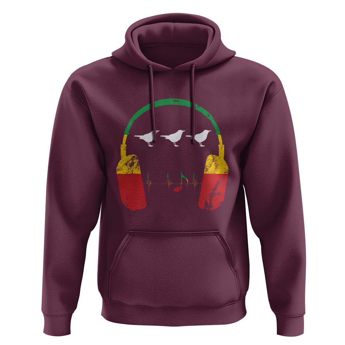 Little Birds Hoodie Rastafari Rasta Reggae Music Headphones Jamaican Pride - Wonder Print Shop