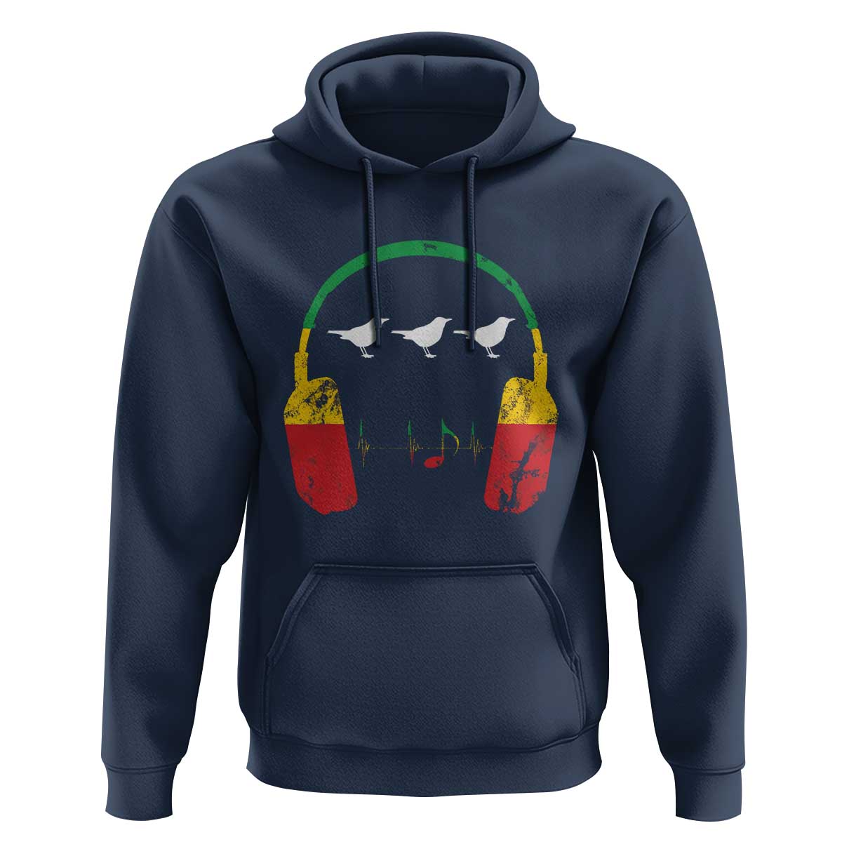 Little Birds Hoodie Rastafari Rasta Reggae Music Headphones Jamaican Pride - Wonder Print Shop