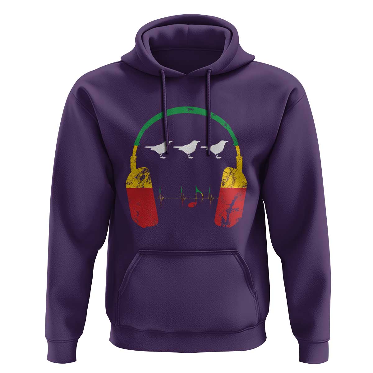 Little Birds Hoodie Rastafari Rasta Reggae Music Headphones Jamaican Pride - Wonder Print Shop