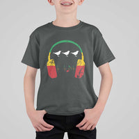 Little Birds T Shirt For Kid Rastafari Rasta Reggae Music Headphones Jamaican Pride - Wonder Print Shop